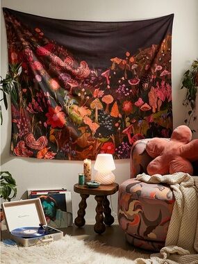 NWOT Urban Outfitters Night Mushroom Landscape Tapestry